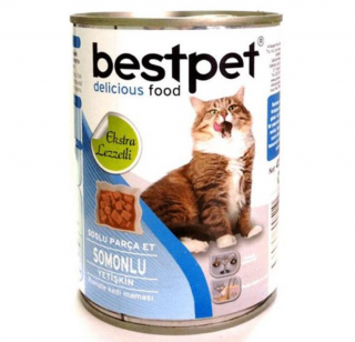 Bestpet Parça Etli Somon Balıklı 415 gr Kedi Maması kullananlar yorumlar